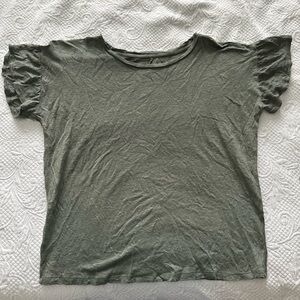 Loft Women's Flutter Sleeve Top - Green